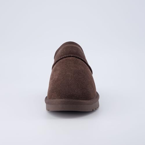 CUSHIONAIRE Women's Hilo 2 Premium Suede Slip-On House Slippers – Clog Slippers for Women, Memory Foam, Faux Shearling, Wide Widths Available3