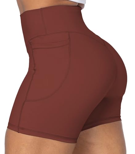 Image of Sunzel No Front Seam Biker Shorts for Women with Pockets, Yoga Workout Gym Bike Shorts with Tummy Control | 3, 5 Or 8-Inch Inseam, High Waisted, No Front Seam, Side Pockets, Buttery Soft, Compression Fit, Squat Proof, Tummy Control