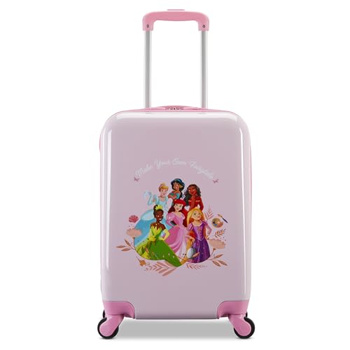 American Tourister Disney Princess Carry-On Luggage - Airline Approved, Durable Hardshell with Disney Princess Favorites - Roll Confidentially with Spinner Wheels & Colorful Adjustable Handle2
