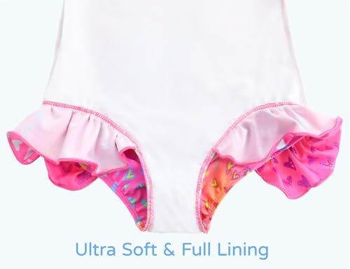 Image of Snowheart Girls Bathing Suit Toddler Swimsuit Girl Hawaiian Floral Ruffle One-Piece Breathable Swimwear 4-10T