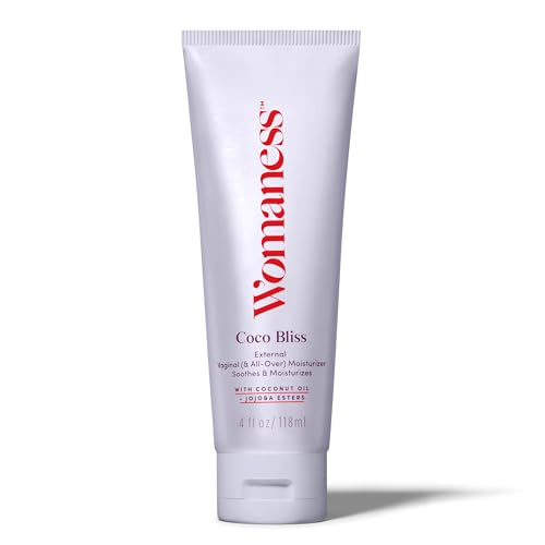 Image of Womaness Coco Bliss Vaginal Moisturizer - Hydrating Coconut Cream for Vaginal Dryness - Non-Sticky Vulva Cream for External Intimate & Body Care - Estrogen & Hormone-Free Formula for Women - 4oz