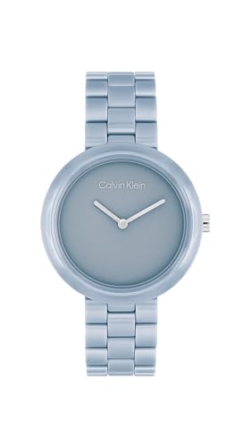Reviews de Relojes Calvin Klein para Dama - los preferidos. 50 Calvin Klein CK Pure - Reloj delgado de cuarzo de 35 mm 2H para mujer, pulsera de cerámica, reloj elegante y elegante, moda premium, regalo para ella, Azul