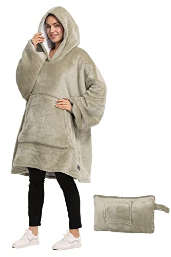 Catalonia Oversized Sherpa Wearable Blanket Hoodie, Adult — view 2