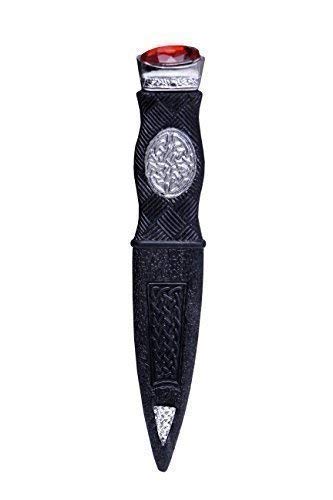 Kilt Seguridad Sgian Dubh Plata Chupete Peltre Montaje con Diferentes Stones   SD0019
