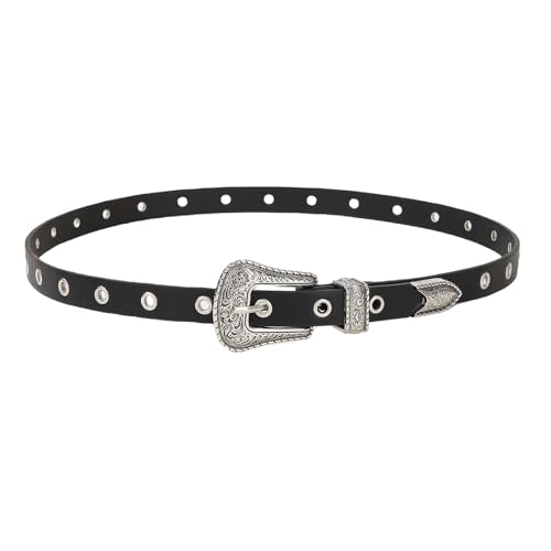 Fashion Rhinestones Belt Unisex Adjustable Waist Belt Punk Studs Accessory for Jeans