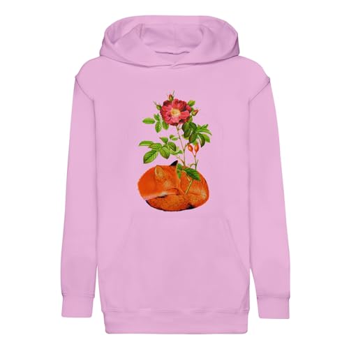 Sweat enfant renard floral et botanique pour les sorties d'école et les balades en forêt