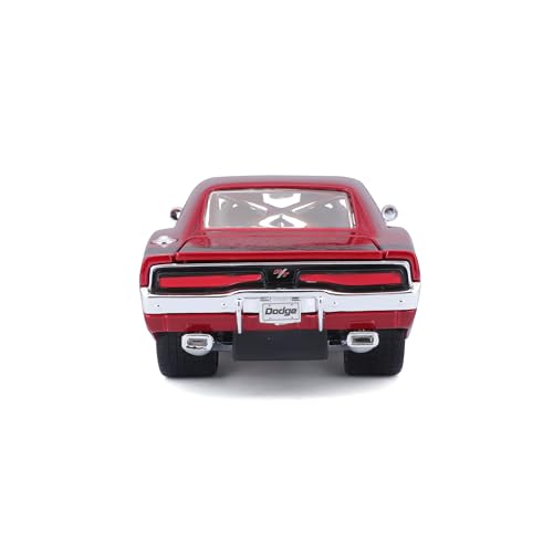 Modelo a escala 1:25 Dodge Charger R/T 1969 Rojo Metálico miniatura 4