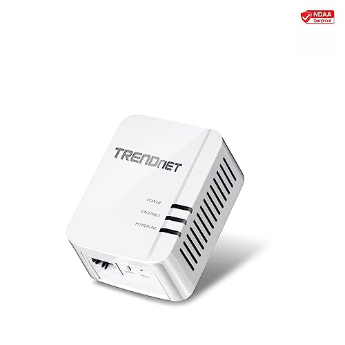 Image of TRENDnet Powerline 1300 AV2 Adapter, IEEE 1905.1 & IEEE 1901, Gigabit Port, Range Up to 300m (984 ft.), TPL-422E White