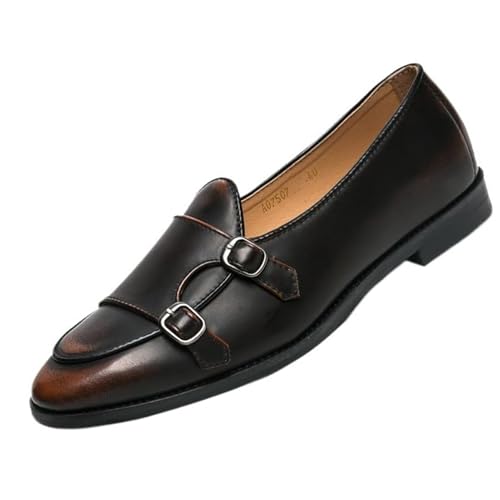 Men's Classic Leather Dress Shoes Pointed Toe Comfortable Slip-On Casual Leather Wedding and Party Oxford Shoes