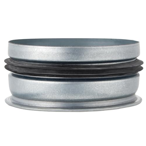 Image of VIHOSE 1 Pcs 4 Inch Od Dryer Vent Cap with Rubber Gasket Round Dryer Vent Cover Inside Galvanized Steel Tee Duct End Cap Pipe Cover Metal Plug for Outdoor and Indoor HVAC Systems