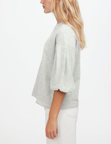 Women Cropped Sweatshirt Tee Puff Short Sleeve Crewneck Pullover Top Solid Casual Summer T-Shirt Blouses3