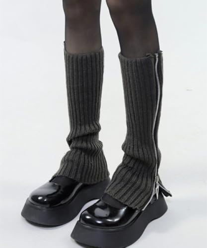 Image of Leg Warmer Personalized Warmth Zipper Knitted Leg Socks Y2K Cool Spicy Girls' Calf Cover