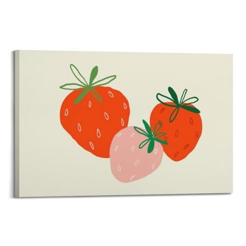Poster fraises dessin animé moderne CMHONLY pour déco cuisine chaleureuse 20x30