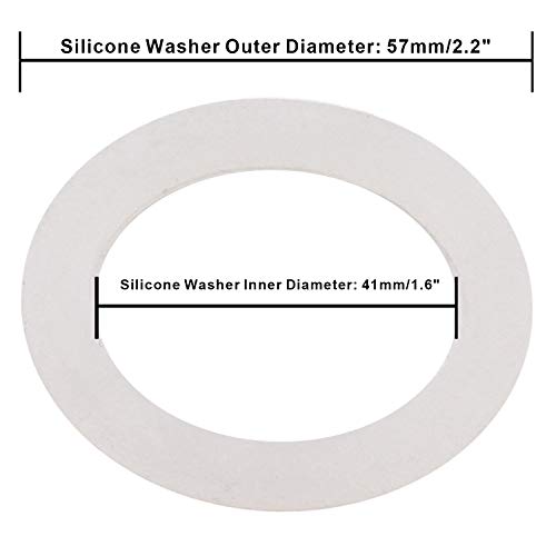 DERNORD Silicone Washer Gasket Sealing O Rings Inner Diameter: 41mm / 1.6\" (Pack of 2)