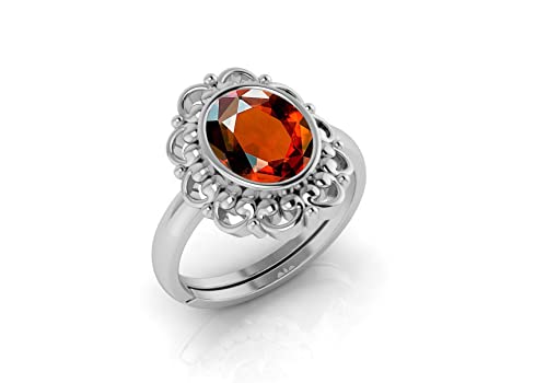 5.00 Carat Hessonite (Garnet) Classic Silver Ring For Wife2