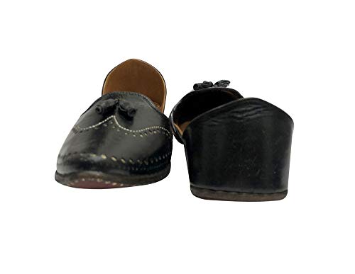 Image of Stop n Style Black Punjabi Jutti for Men's Khussa Indian Mojari Handmade Shoes