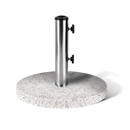 KEPLIN Parasol Base Stand 12kg Heavy Duty Granite Patio Umbrella Holder for Garden Outdoor Furniture Canopy Gazebo Awning Weather Resistant Fits 45mm Pole (12kg Granite)
