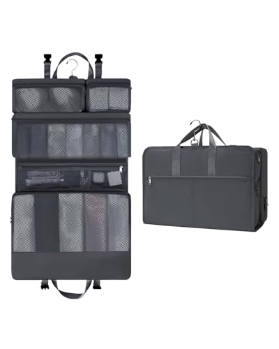 ECOHUB Hanging Travel Closet Portable Luggage Organizer Carry-on Packing Bag Grey