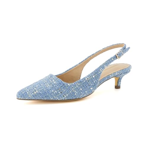CUSHIONAIRE Women's Buzz Kitten Heel Sling Back Dress Shoe +Memory Foam, Wide Widths Available