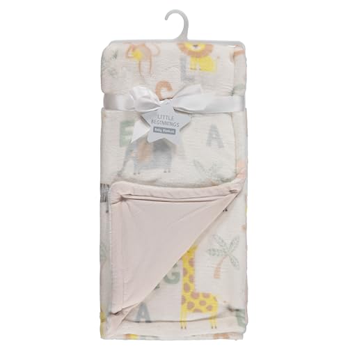 Image of 2-Ply Infant Blanket - Soft Fleece with Polyfill for Extra Fluffiness - Cozy and Warm Baby Blanket for Boys and Girls, 30x40 Inches - Dinosaur, Butterfly, Alphabet, Elephant, Bear Prints
