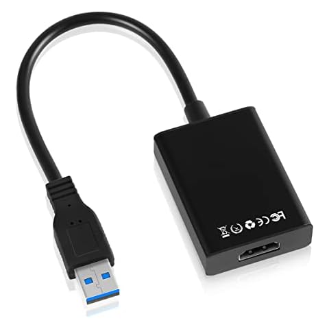 USB to HDMI Adapter, USB HDMI Converter USB 3.0/2.0 to HDMI Adapter 1080P HD Video Audio Multi Monitor HDMI Adapter Converter for MacBook Pro, MAC OS, Windows 7/8/10 Cover