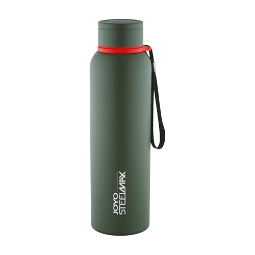 Image of Joyo Century Stainless Steel Bottle, 900 ml Water Bottles, Hot for 18 Hours & Cold for 24 Hours, Easy to Carry, Easy Grip, Rust Proof, Tea, Coffee, Office, Travel Bottle - Green