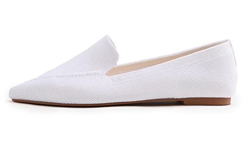 Image of FEVERSOLE Women's Woven Pointy Fashion Cutouts Breathable Knit Flat Shoes