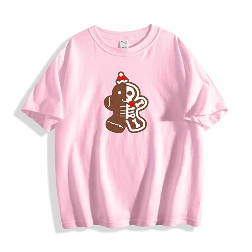 Christmas Gingerbread Cartoon Skeleton Print Kids T-Shirt,Short Sleeve Tees - Main Image