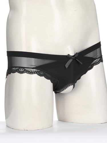 Sxiwei Mens Mesh Lace Sheer Briefs Sissy Panties Low Rise Hollow Out Low Rise Underwear Underpants4