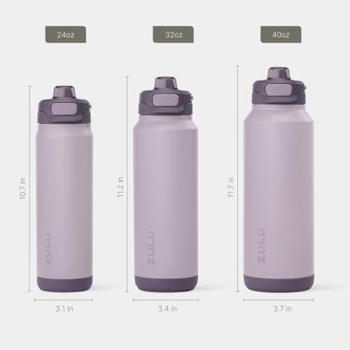 Image of ZULU Powerfill Pro 32oz Stainless Steel Water Bottle with Quick Fill Lid, Triple Walled Vacuum Insulated Metal, Leak Proof Locking Lid, Sip and Chug, Reusable BPA Free, Amethyst