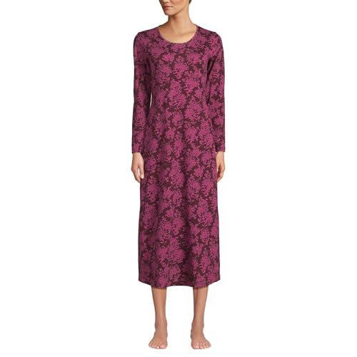 Lands' End Women's Cotton Long Sleeve Midcalf Nightgown