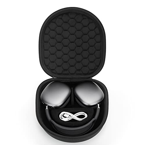 Smart Case for New Apple AirPods Max Supports Sleep Mode , Hard Organizer Portable Carry Travel Cover Storage Bag (Black)