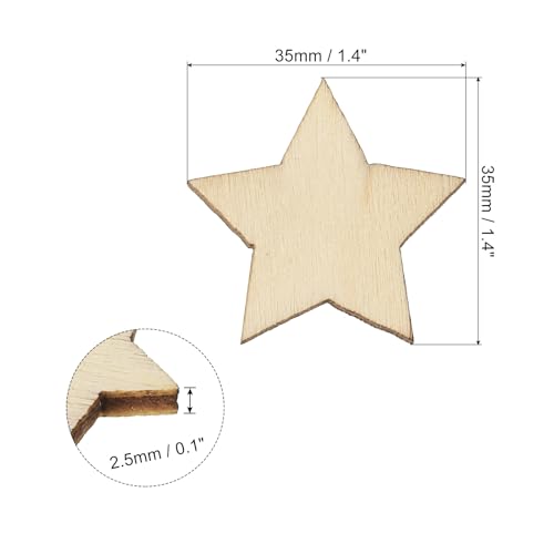 PATIKIL 35mm Wooden Stars - Image 2