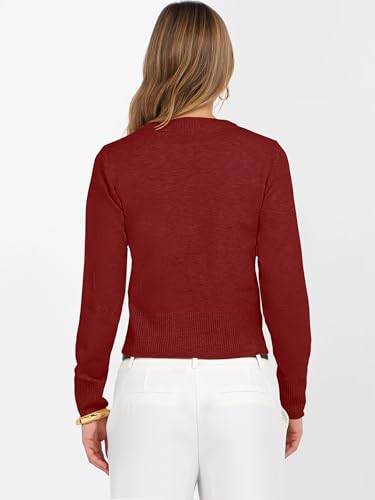 Image of ANRABESS Women's Long Sleeve Sweaters Cropped Crew Neck | Business Casual Tops,Light Weight Comfy Knit,Pullover ShortSweater,Basic Classic,Fall Fashion Winter Layer Clothes