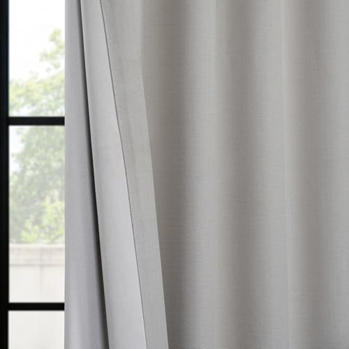 Half Price Drapes Boch-LN1856-120 Faux Linen Blackout Curtain, 50 x 120, Birch