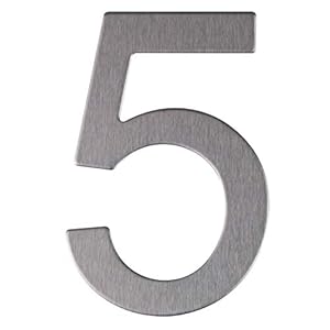 Extiff Edelstahl Hausnummer 5 Design 76mm