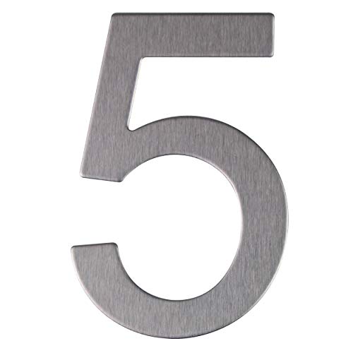 Edelstahl Hausnummer - Design Türnummer - Höhe 76mm - Aufkleber...