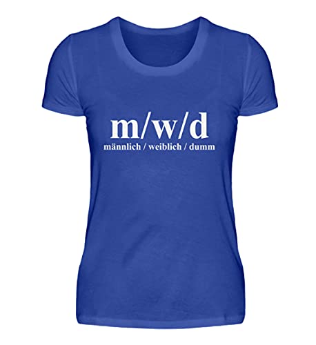 T-shirt bleu femme L MWD Mâle Femelle Dumm Blödsenn en coton