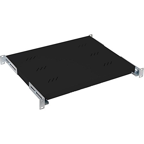 Tablette perforée 19 1HE Triton en acier robuste noir pour un aménagement de rack haut de gamme