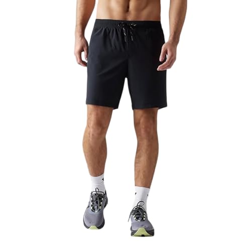 Rhone 7" Pursuit Short - Mens Lined Workout Short, Lightweight, All-Way Stretch Gym Short with Medium Compression Liner (Black, Medium)
