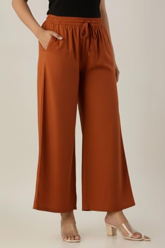 Image of Moirai Super Soft Viscose Rayon Palazzo Pants for Women Relaxed & Regular Fit Solid Palazzo for Women & Girls Casual Ethnic Wear