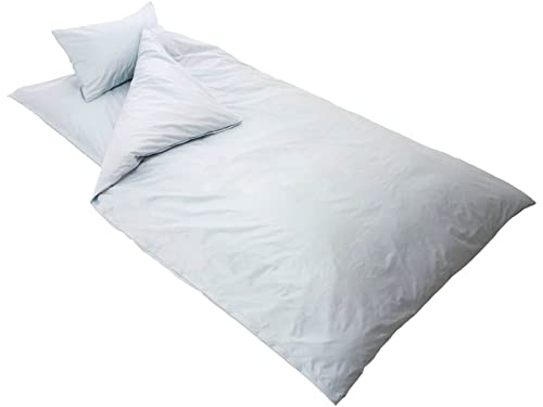 横浜寝具工場 防ダニ 東洋紡アルファイン生地 日本製 掛け布団カバー シングル 150×210cm ブルー