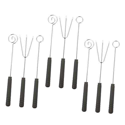 COLLBATH 9pcs Chocolate Fork Cheese Fondue Picks Cheese Fondue Tool Chef Plating Tools Chocolate Decorating Tools Chocolate Dipping Tool Fondue Accessories Fondue Tools Plastic Black