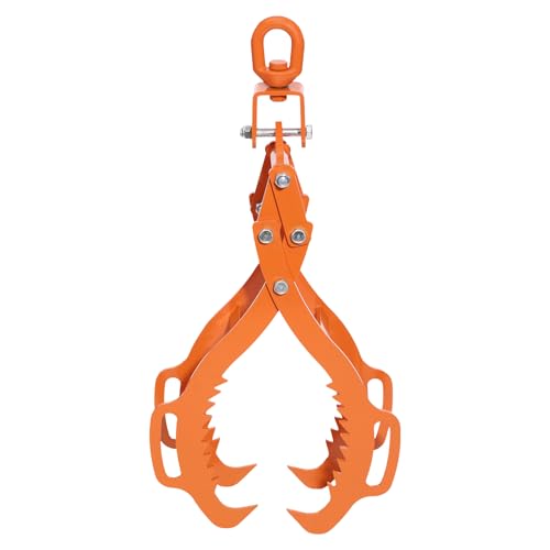 Ghankopd 28 Inch Log Tongs Timber Claw Hook 4 Claw Log Grapple Swivel Steel Log Lifting Tongs Log Lifting 1202kg/2650lbsLoading Capacity for Tractors ATVs Trucks Forklifts