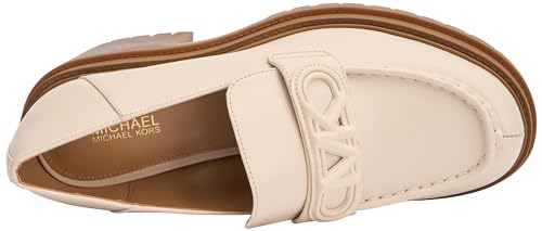 Michael Kors Damen Rocco Heeled Loafer Moccasin, Light Cream, 39.5 EU