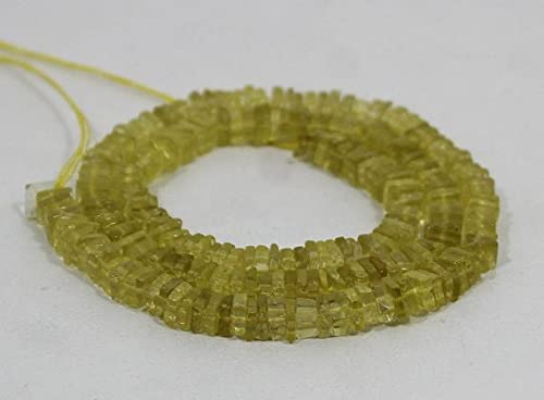 Quartz Citron 5.5mm perles heishi carrées en fil de pierre naturelle 7.5 pouces