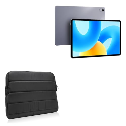 BoxWave Case Compatible with Huawei MatePad 11.5 - Polar Jacket, Puffy Padded Material Zip Up Sleeve Pouch - Jet Black