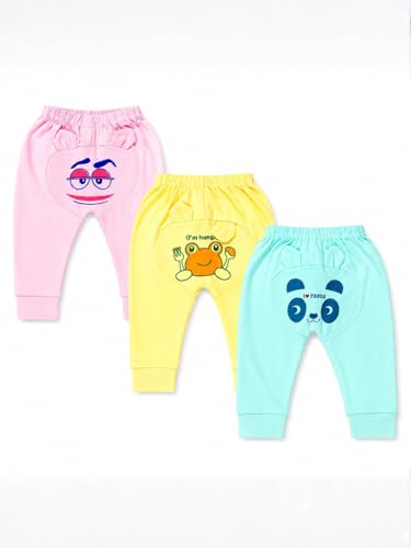 Image of superminis Printed Cotton Pyjama /Pants for Baby Boys and Baby Girls | Pack of 3 (Multicolor Designs)
