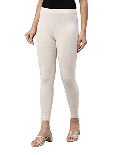 Image of GO COLORS Soft Cotton Stretch Ankle Length Leggings for Women | Breathable