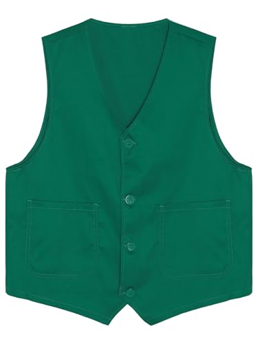 Unisex Kids Boys Girls Sleeveless Button Down Side Pockets Vest Waistcoat for Volunteer Activity Uniform3